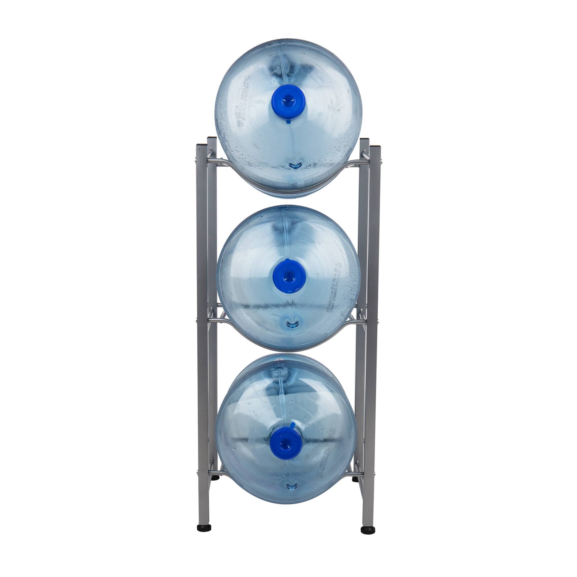 Mind Reader Silver 5-Gallon Water Bottle Jug Storage Rack